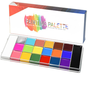 Palette de peinture corporelle à base d'huile de 20, 26 ou 12 couleurs avec pinceau pour maquillage artistique corporel de scène et d'Halloween - Product Image 2