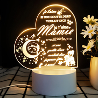 Lampe de table LED Acrylique Lampe LED sans fil Lampes de table Spéléologie Lampe créative Lampe de bureau Veilleuse 3D Kits de table Décoration de chambre