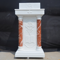 Prix usine sculpté à la main église religieuse couleur mixte rouge et blanc pierre naturelle catholique marbre chaire Table