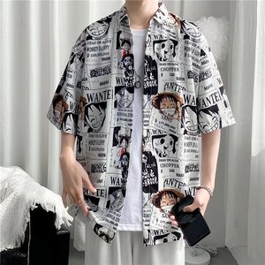Camisa <span class=keywords><strong>Casual</strong></span> Personalizada para <span class=keywords><strong>Hombre</strong></span>, <span class=keywords><strong>Manga</strong></span> <span class=keywords><strong>Corta</strong></span>, Impresión 3D, Estilo Japonés One Piece, Hip Hop Urbano - Product Image 6