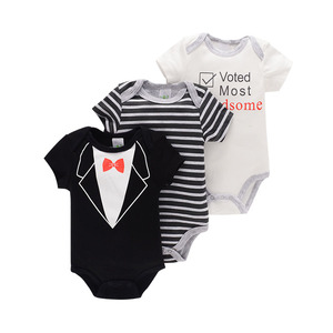 Venta al por mayor Mixed New Born Cute Short Sleeve Spring Cotton Infant Baby Boys Girls stock lotes Mamelucos 3Pcs Set - Product Image 6
