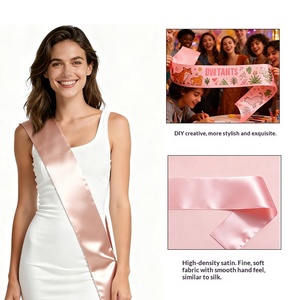 Cintas <span class=keywords><strong>de</strong></span> satén reutilizables <span class=keywords><strong>de</strong></span> colores surtidos para fiestas, tirantes largos lisos para hombros, cinturón en blanco para eventos <span class=keywords><strong>de</strong></span> desfile, diseño DIY para fiestas - Product Image 3