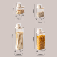Pot de conservation empilable en plastique PET transparent de qualité alimentaire avec couvercle gradué, résistant à l'humidité, sans BPA, pour aliments, cuisine