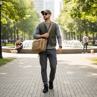 Sac à bandoulière tactique pour sports de plein air, pour hommes et femmes, sacoche tactique en polyester découpée au laser