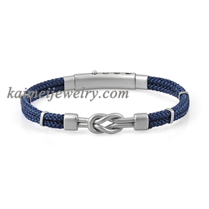 Pulsera <span class=keywords><strong>de</strong></span> Alta Calidad con Nudo Infinito, Brazalete <span class=keywords><strong>de</strong></span> Acero Inoxidable con Cierre Ajustable y Cordón <span class=keywords><strong>de</strong></span> Nailon para Hombre - Product Image 5