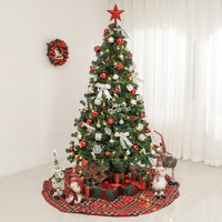 Grand ensemble de sapin de Noël pour la maison 1,68 m Rose Vert Blanc chaud Lumières LED Matériel PVC Décorations de Noël d'intérieur