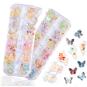 12 Grilles de Breloques Papillons 3D pour Ongles, Décorations de Luxe en Résine et Verre pour Manucure DIY et Nail Art - Product Image 6