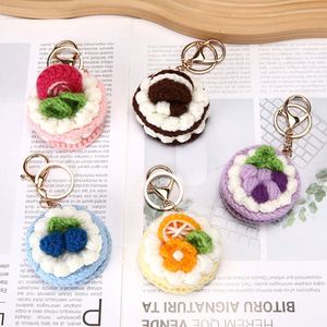 Wholesale <b>Gift</b> Woolen Finished Crocheted Keychain Product Dim Sum Cake Pendant for Dessert Car <b>Bag</b> Accessories Charm Pendant - Product Image 2