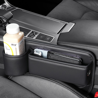Boîte de rangement pour siège de voiture en cuir PU, porte-gobelet, poche organisateur, sac