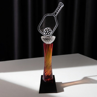Trophée personnalisé en métal et cristal avec logo, récompense pour compétition de pickleball, trophées d'entreprise en verre