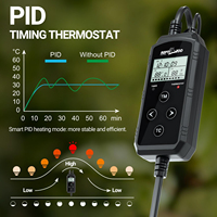 Lampe à double dôme profond REPTIZOO avec logo OEM, thermostat PID à variation d'intensité, minuterie, en aluminium noir pour reptiles et lézards, 150W