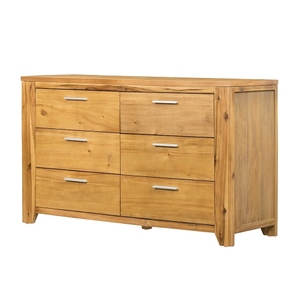 Modern Solid Wood 6-<b>Drawer</b> Dresser 2-<b>Drawer</b> Nightstand Set Standing Bedroom Use Eco-Friendly MDF+Solid Wood | Ready-to-Assemble - Product Image 3
