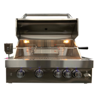 Barbecue rotatif à gaz en acier inoxydable 304, double usage gaz et charbon, pour 3 à 6 personnes, idéal pour les dîners en extérieur
