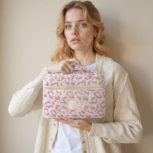 Bolsa de Cosméticos Acolchada Grande, Bolsa Organizadora de Artículos de Aseo para Viaje para Mujeres y Niñas, Linda Bolsa de Maquillaje de Algodón - Product Image 6