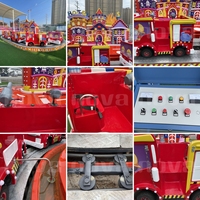 Train électrique sur rail Nova Rides pour 12 passagers, en PRFV, pour enfants, thème Petit Pompier, manèges pour enfants, manèges de parc d'attractions, prix