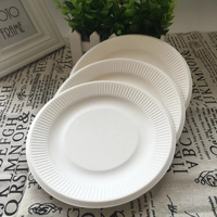Assiette ronde en bagasse de canne à sucre biodégradable, écologique, jetable, résistante, 6 pouces, pour le camping