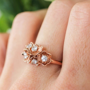 Anello F724 in Oro Rosa con Diamante Taglio Brillante Rotondo Colore G Naturale per Uso Quotidiano - Product Image 3