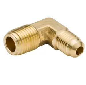 Metals Brass Tube Fitting 90 Degree Elbow 3/8" Flare x 3/8" Male Pipe