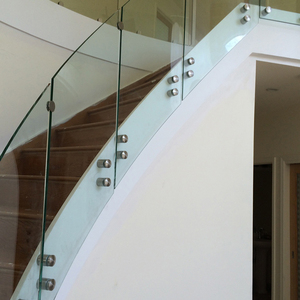 Corrimano montatura laterale stallo ringhiera in vetro <span class=keywords><strong>per</strong></span> scale di casa Base rotonda <span class=keywords><strong>per</strong></span> parete in legno - Product Image 3