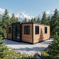 Villa de Luxe Préfabriquée Moderne Pliante à Double Aile de 20 Pieds pour Jardin, Bureau, Cabane, Maison Conteneur Extensible, Hôtel