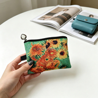 Tas Kartu Mini Ritsleting Kanvas Moq Rendah Kustom Borsa Dompet Uang Uang Dompet Dompet Koin Cartera Mujer