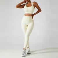 2022 Kualitas Tinggi 2 Potong Legging Yoga Wanita Pakaian Aktif Fitness & Yoga Memakai Bra Olahraga Seamless Gym Fitness Set