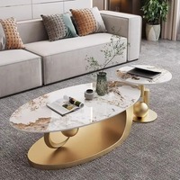 Table basse de luxe de style italien 2026 en métal pour petit salon de luxe, disponible pour les nouveaux arrivages