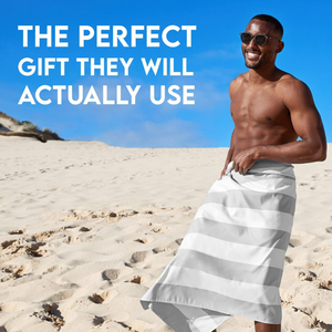 Serviette de plage en microfibre rayée à séchage rapide sans sable avec logo personnalisé écologique sublimé de haute qualité - Product Image 2