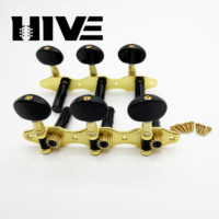 HIVE High-end Bestseller Style Mesoporous Shiny Gold Zinc Alloy 3R3L 6 String 1:14 Classical Guitar Tuning Pegs with Screw