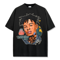 T-shirt unisexe à col rond et manches courtes en coton respirant imprimé, coupe ample, style streetwear, confortable pour le quotidien, anti-humidité