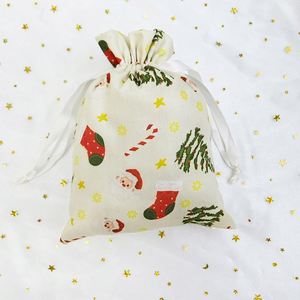 Pochette en coton écologique à estampage à chaud pour Noël, motif de dessin animé imprimé, emballage de bijoux artisanaux pour les promotions de fête - Product Image 6
