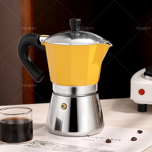 Tenrey 3/6/9/<span class=keywords><strong>12</strong></span> <span class=keywords><strong>tazas</strong></span> aleación de aluminio-top Moka Pot estufa inducción Acero inoxidable Moka Pot <span class=keywords><strong>cafetera</strong></span> <span class=keywords><strong>italiana</strong></span> - Product Image 3