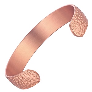 Vintage Adjustable 99.99% Pure <b>Copper</b> Cuff <b>Bracelets</b> Geometric Hammer Design Fashionable Arthritis Pain Relief Unisex Accessory - Product Image 2