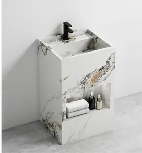 Offre Spéciale moderne hôtel sanitaire autoportant une <span class=keywords><strong>colonne</strong></span> Lavabo évier <span class=keywords><strong>pas</strong></span> <span class=keywords><strong>cher</strong></span> plaque de roche salle de bain lavabo armoire - Product Image 1