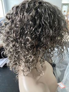 Parrucche Personalizzate in <span class=keywords><strong>Capelli</strong></span> Brasiliani Ricci Sale e Pepe con Chiusura 4x4 in Pizzo HD Grigio Argento Stile Liscio in <span class=keywords><strong>Veri</strong></span> <span class=keywords><strong>Capelli</strong></span> Umani - Product Image 5
