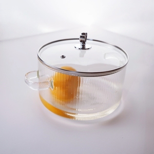 Casserole en verre transparent avec double poignée Ustensiles de cuisine en aluminium ignifuge Marmite facile à nettoyer pour la cuisson de la soupe et du lait - Product Image 1