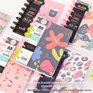 Cross-Border Factory Wholesale Creative A5 Mushroom Buckle Loose-<b>Leaf</b> 100 Sheets Cute Cartoon Student Notebook Stock - Product Image 2