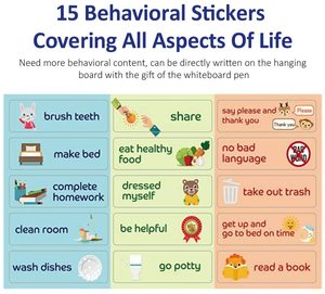 Tabla magnética de borrado en seco para niños, tabla magnética de estrellas de recompensa para aprendizaje, con cuerda colgante - Product Image 4