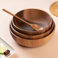 Plateaux modernes en bois d'acacia pour accompagnements de fête, vaisselle de spécialité en bois massif, présentoirs empilables pour légumes et champignons