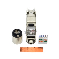 Toolless CAT8 RJ45 konektor Ethernet berpelindung, 8P8C 40G Cat6a Cat7 Cat8 jaringan RJ45 steker tak bergulung untuk Cat8