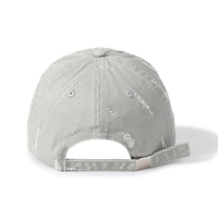 Gorra de béisbol personalizada de alta calidad con logotipo de imagen Vintage, gorra de algodón de 6 paneles, gorra de papá rasgada con logotipo bordado informal a la moda Unisex