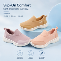 Chaussures décontractées à enfiler pour toute la famille, respirantes, en maille avec empiècements en PU, semelle légère en PVC, baskets de marche pour enfants et femmes, tailles 25-41
