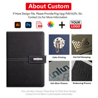 Ensemble cadeau de luxe promotionnel pour entreprise, carnet A5 en cuir PU personnalisable avec logo, stylo, tasse isotherme et clé USB pour la vente en gros