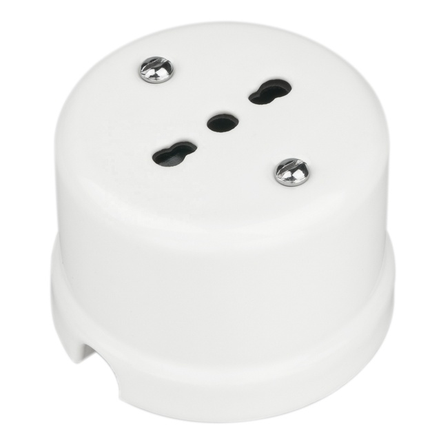 Refined Vintage CE Approved Retro Ceramic Italy Electrical Wall Socket for House
