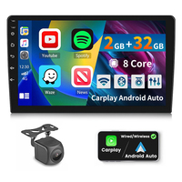 Écran tactile QLED universel 7/9/10.1 GPS Navigation Android Auto pour autoradio Bluetooth avec CarPlay sans fil Lecteur DVD 2 Din