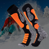 Chaussettes de ski et de randonnée personnalisables en mélange de laine mérinos, absorbant la transpiration, rembourrées, haute performance par temps froid