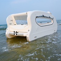 Catamaran solaire électrique pliable de 4,5 m pour sports nautiques, design moderne et luxueux, bateau-maison gonflable tendance pour les centres de villégiature
