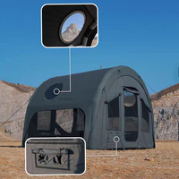 Tente tunnel gonflable en coton technique avec fond en PVC, 10 mètres carrés, résistante au vent, pour le camping familial