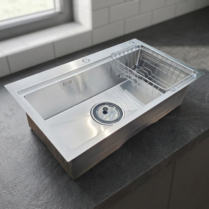 Premium Quality Stainless Steel Single Bowl <b>Kitchen</b> <b>Sink</b> Heavy Duty for <b>Kitchen</b> Home and Business Use - Product Image 1