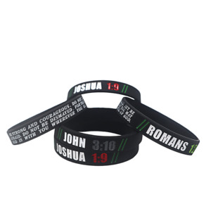 Sẵn Sàng Để Tàu John <span class=keywords><strong>3</strong></span>:16-Romans 12:2-<span class=keywords><strong>Joshua</strong></span> <span class=keywords><strong>1</strong></span>:9 Tôn Giáo Kinh Thánh Silicone Dây Đeo Cổ Tay Vòng Đeo Tay - Product Image 3